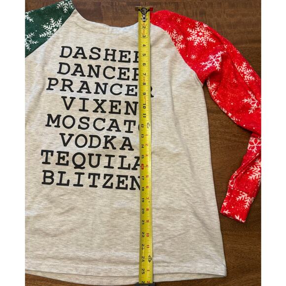 Funny‎ Christmas Drinking Reindeer Shirt XL Snowflake Sleeves Holiday Tequila - Picture 5 of 6